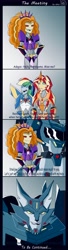 Size: 1874x6940 | Tagged: safe, artist:elioo, character:adagio dazzle, character:rainbow dash, character:sunset shimmer, my little pony:equestria girls, autobot, clash of hasbro's titans, crossover, cybertronian, decepticon, species swap, steeljaw, transformers, transformers robots in disguise (2015)