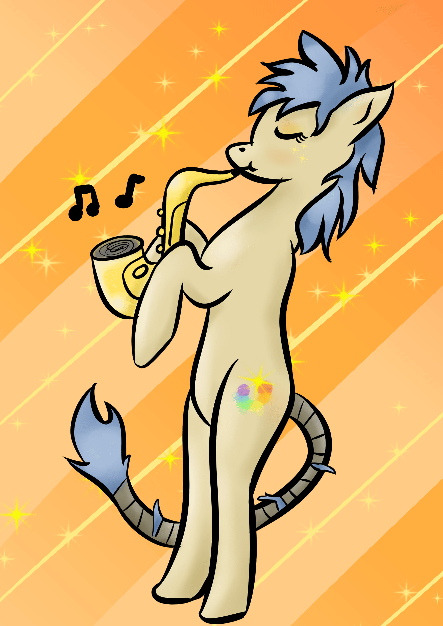 Size: 1754x2480 | Tagged: safe, artist:dumbprincess, oc, oc:frizzy brush, species:earth pony, species:pony, animated, animated background, epic sax guy, epic sax pony, eyes closed, gif, music, musical instrument, saxophone, simple background, solo, standing