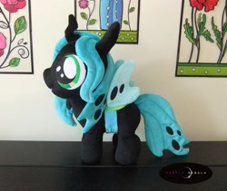 Size: 1280x1080 | Tagged: safe, artist:purplenebulastudios, character:queen chrysalis, species:changeling, changeling queen, cute, cutealis, female, filly, filly queen chrysalis, irl, nymph, photo, plushie, signature, solo, younger