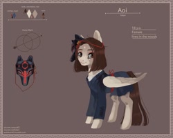 Size: 1000x800 | Tagged: safe, artist:aoiyui, oc, oc:aoi, species:pegasus, species:pony, clothing, mask, reference sheet, solo