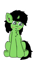 Size: 1440x2560 | Tagged: safe, artist:scotch, oc, oc:filly anon, species:pony, blushing, chest fluff, cute, female, filly, sitting