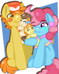 Size: 2400x3000 | Tagged: safe, artist:koharuveddette, character:carrot cake, character:cup cake, character:pound cake, character:pumpkin cake, species:earth pony, species:pegasus, species:pony, species:unicorn, episode:baby cakes, g4, my little pony: friendship is magic, baby, baby pony, brother and sister, cake family, cake twins, carrotbetes, colt, cute, cute cake, family, father and child, father and daughter, father and son, female, filly, foal, high res, husband and wife, male, mare, mother and child, mother and daughter, mother and son, parent and child, poundabetes, pumpkinbetes, siblings, smiling, stallion, twins