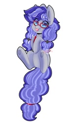 Size: 759x1199 | Tagged: safe, artist:sakukitty, oc, oc only, oc:cinnabyte, species:earth pony, species:pony, adorkable, bandana, commission, cute, dork, earth pony oc, eye clipping through hair, glasses, heart, hoof heart, ocbetes, solo, tongue out, underhoof, your character here
