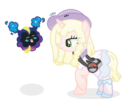 Size: 2873x2313 | Tagged: safe, artist:chaostrical, artist:fluffy-poyos, base used, species:pony, cosmog, crossover, lillie, nebby, pokémon, pokémon sun and moon, ponified, simple background, white background