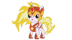 Size: 1920x1080 | Tagged: safe, artist:ardonsword, character:daybreaker, character:princess celestia, species:alicorn, species:pony, chibi, cute, cute little fangs, diabreaker, fangs, female, mane of fire, mare, simple background, solo, transparent background