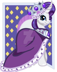 Size: 800x1000 | Tagged: safe, artist:koharuveddette, character:rarity, species:pony, species:unicorn, episode:hearth's warming eve, g4, my little pony: friendship is magic, clothing, crown, female, jewelry, princess platinum, regalia, robe, smiling, solo