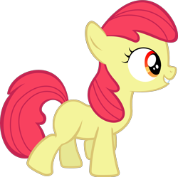 Size: 3072x3062 | Tagged: safe, artist:sunran80, edit, editor:slayerbvc, character:apple bloom, species:earth pony, species:pony, accessory-less edit, female, filly, missing accessory, simple background, solo, transparent background, vector, vector edit