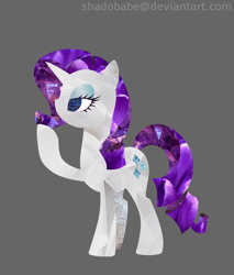 Size: 850x1000 | Tagged: safe, artist:shadobabe, character:rarity, species:pony, species:unicorn, female, gray background, mare, simple background, solo, texture