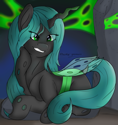 Size: 3400x3600 | Tagged: safe, artist:flamelight-dash, character:queen chrysalis, species:changeling, female, solo