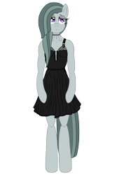 Size: 3200x4800 | Tagged: safe, alternate version, artist:fascismnotincluded, character:marble pie, species:anthro, species:unguligrade anthro, arm hooves, choker, clothing, dress, eyeshadow, female, high res, makeup, simple background, solo, transparent background, vector