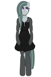 Size: 3200x4800 | Tagged: safe, alternate version, artist:fascismnotincluded, character:marble pie, species:anthro, species:unguligrade anthro, arm hooves, choker, clothing, dress, evening gloves, eyeshadow, female, gloves, high res, long gloves, makeup, simple background, solo, stockings, thigh highs, transparent background, vector