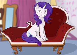 Size: 6000x4296 | Tagged: safe, artist:kirr12, character:rarity, species:pony, species:unicorn, blushing, couch, cute, eyes closed, female, mare, sitting, solo