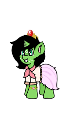 Size: 1440x2498 | Tagged: safe, artist:scotch, oc, oc:filly anon, species:pony, species:unicorn, chest fluff, clothing, cute, female, filly, freckles, heart, jewelry, neckerchief, princess, skirt, smiling, sweater, tiara