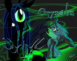 Size: 1280x1024 | Tagged: safe, artist:jennieoo, artist:ponychaos13, character:queen chrysalis, species:changeling, changeling queen, female, vector, wallpaper