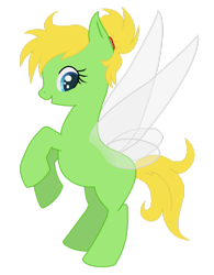 Size: 790x1011 | Tagged: safe, artist:kalaverapastillera, species:pony, disney fairies, fairy, fairy pony, fairy wings, original species, peter pan, ponified, tinker bell, tinkerbell, wings