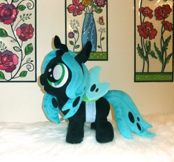 Size: 1280x1190 | Tagged: safe, artist:purplenebulastudios, character:queen chrysalis, species:changeling, changeling queen, cute, cutealis, female, irl, nymph, photo, plushie, solo, younger