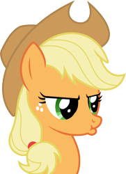Size: 5500x7600 | Tagged: safe, artist:flizzick, character:applejack, absurd resolution, female, pouting, simple background, solo, transparent background, vector