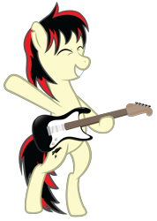 Size: 7920x11136 | Tagged: safe, artist:techrainbow, oc, oc:raven fear, species:pony, electric guitar, guitar, musical instrument, rocking, simple background, solo, transparent background