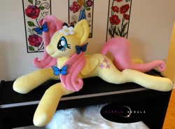 Size: 1280x944 | Tagged: safe, artist:purplenebulastudios, character:fluttershy, species:pony, irl, life size, photo, plushie, solo