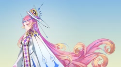Size: 3968x2195 | Tagged: safe, artist:animesoul, character:princess cadance, species:human, clothing, crown, dress, elf ears, female, humanized, jewelry, regalia, solo