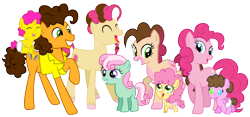 Size: 1280x600 | Tagged: safe, artist:mlptmntdisneykauane, character:cheese sandwich, character:li'l cheese, character:pinkie pie, parent:cheese sandwich, parent:pinkie pie, parents:cheesepie, ship:cheesepie, episode:the last problem, g4, my little pony: friendship is magic, family, female, male, offspring, shipping, straight