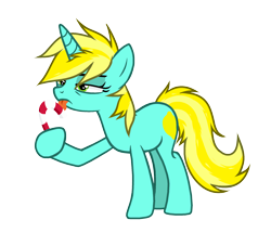 Size: 2200x2000 | Tagged: safe, artist:alfury, oc, oc only, oc:lemondime, species:pony, species:unicorn, candy, candy cane, food, full body, png, simple background, solo, sugar cane, tastes like christmas, tongue out, transparent background, yellow mane