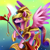 Size: 800x800 | Tagged: safe, artist:incinerater, character:princess cadance, species:alicorn, species:pony, g4, armor, female, glowing horn, gradient background, horn, looking at you, magic, magic aura, mare, profile, raised hoof, signature, solo, spread wings, wings