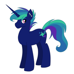 Size: 1280x1280 | Tagged: safe, artist:thr3eguess3s, oc, oc only, oc:flashbang, parent:rainbow dash, parent:sunset shimmer, parents:sunsetdash, species:pony, species:unicorn, cutie mark, ear piercing, horn, long horn, magical lesbian spawn, offspring, piercing, simple background, solo, transparent background