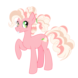Size: 1280x1280 | Tagged: safe, artist:thr3eguess3s, species:earth pony, species:pony, g3, bucktooth, female, freckles, g3 to g4, generation leap, peachy pie (g3), simple background, solo, transparent background
