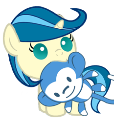 Size: 500x536 | Tagged: safe, artist:mirry92, oc, oc only, oc:tina fountain heart, species:alicorn, species:pony, alicorn oc, baby, baby pony, monkey, plushie, simple background, solo, transparent background, vector