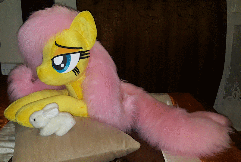 Size: 800x536 | Tagged: safe, artist:ponimalion, character:fluttershy, animated, gif, irl, life size, photo