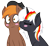 Size: 924x854 | Tagged: safe, artist:mlptmntdisneykauane, base used, oc, oc only, oc:calamity, oc:velvet remedy, species:pegasus, species:pony, species:unicorn, fallout equestria, blushing, bust, clothing, duo, eyes closed, female, hat, kiss on the cheek, kissing, male, oc x oc, shipping, simple background, straight, transparent background, velamity