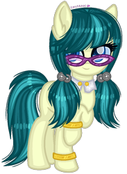 Size: 644x882 | Tagged: safe, artist:fantarianna, character:juniper montage, species:earth pony, species:pony, bracelet, equestria girls ponified, female, glasses, jewelry, mare, pigtails, ponified, simple background, solo, transparent background