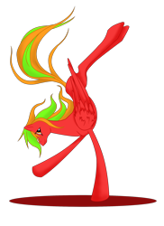 Size: 1700x2338 | Tagged: safe, artist:whitewing1, oc, oc:red lightning, species:pegasus, species:pony, female, mare, simple background, solo, standing, standing on one leg, transparent background