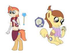 Size: 2048x1536 | Tagged: safe, artist:colorcodetheartist, oc, oc:butterscotch, oc:sceptre, parent:fluttershy, parent:trixie, satyr, crossover, crossover ship offspring, hybrid, magical lesbian spawn, markings, offspring, parent:isabelle, parent:papyrus (undertale), parents:isashy, parents:trixierus, simple background, smiling, smirk, things breeding that should not breed, transparent background, undead