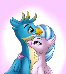 Size: 1980x2200 | Tagged: safe, artist:orangejuicerus, character:gallus, character:silverstream, species:classical hippogriff, species:griffon, species:hippogriff, ship:gallstream, female, high res, male, shipping, straight
