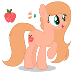 Size: 1060x1052 | Tagged: safe, artist:brenxdipity, artist:magicuniclaws, base used, oc, oc:apple melody, parent:big macintosh, parent:fluttershy, parents:fluttermac, species:earth pony, species:pony, cutie mark, female, freckles, mare, offspring, simple background, solo, transparent background