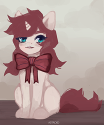 Size: 5000x6000 | Tagged: safe, artist:aoiyui, oc, oc only, species:pony, species:unicorn, bow, solo