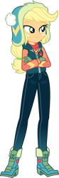Size: 2000x6015 | Tagged: safe, artist:steyrrdash, character:applejack, equestria girls:holidays unwrapped, g4, my little pony: equestria girls, my little pony:equestria girls, spoiler:eqg series (season 2), clothing, female, simple background, solo, transparent background, vector, winter outfit