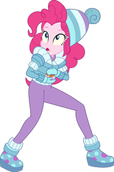 Size: 4000x6010 | Tagged: safe, artist:steyrrdash, character:pinkie pie, equestria girls:holidays unwrapped, g4, my little pony: equestria girls, my little pony:equestria girls, spoiler:eqg series (season 2), clothing, female, simple background, solo, transparent background, vector, winter outfit