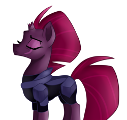 Size: 1887x1785 | Tagged: safe, artist:jbond, artist:rollingrabbit, edit, character:tempest shadow, species:pony, species:unicorn, broken horn, color edit, colored, female, horn, painting, simple background, solo, white background