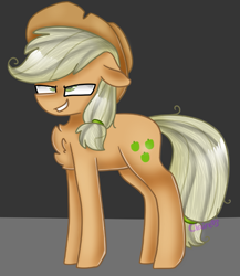 Size: 689x795 | Tagged: safe, artist:tater, character:applejack, character:mean applejack, species:earth pony, species:pony, episode:the mean 6, g4, my little pony: friendship is magic, chest fluff, clone, evil grin, female, grin, smiling, solo