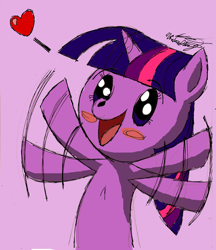 Size: 1208x1401 | Tagged: safe, artist:primogenitor34, character:twilight sparkle, species:pony, blushing, heart, simple background, waving