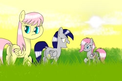 Size: 1088x720 | Tagged: safe, artist:crystal wishes, edit, oc, oc:cute wing, oc:iree heaven, oc:stormlight, species:pegasus, species:pony, female, forest background, mare, solo