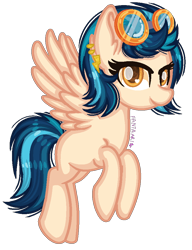 Size: 749x976 | Tagged: safe, artist:fantarianna, character:indigo zap, species:pegasus, species:pony, equestria girls:friendship games, g4, my little pony: equestria girls, my little pony:equestria girls, equestria girls ponified, female, goggles, looking at you, mare, ponified, simple background, solo, transparent background