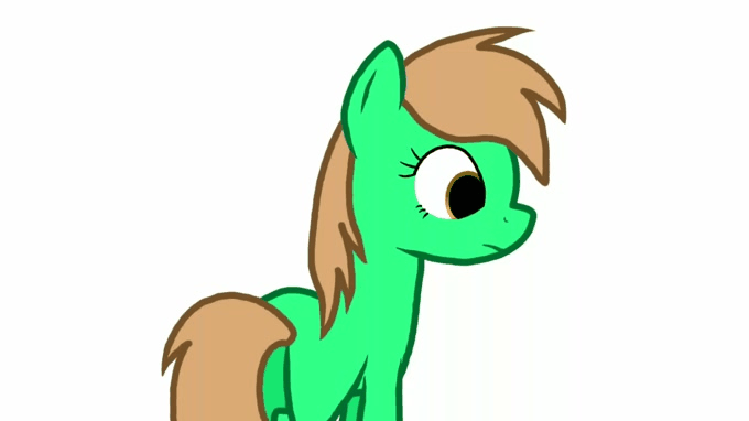 Size: 680x382 | Tagged: safe, artist:crystal wishes, oc, oc:bubbly chat, species:earth pony, species:pony, animated, empty eyes, gif, looking at you, no catchlights, simple background, solo, too dumb to live, undead, you have alerted the herd, zombie, zombie pony