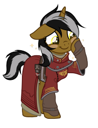 Size: 2300x3000 | Tagged: safe, artist:alfury, base used, oc, species:pony, species:unicorn, clothing, fallout, female, mare, scribe robe, simple background, solo, transparent background