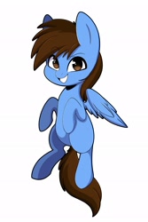 Size: 1370x2048 | Tagged: safe, artist:sakukitty, oc, oc only, oc:pegasusgamer, species:pegasus, species:pony, floating, flying, grin, looking at you, smiling, wings