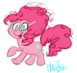 Size: 800x762 | Tagged: safe, artist:romaniz, character:pinkie pie, species:pony, female, filly, simple background, white background, wrong eye color