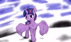 Size: 7298x4378 | Tagged: safe, artist:guatergau5, character:twilight sparkle, character:twilight sparkle (alicorn), species:alicorn, species:pony, female, looking at you, mare, smiling, snow, solo, wings
